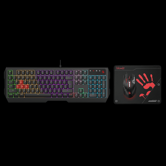 Bloody B1700 Neon Gaming Keyboard, Mouse & Mousepad Combo. RGB Gaming Kit Price in Pakistan.