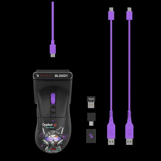 Bloody R73 Ultra Duo Wireless & Wired Gaming Mouse Cypher Ghost. High-Precision RGB Mouse Price in Pakistan.