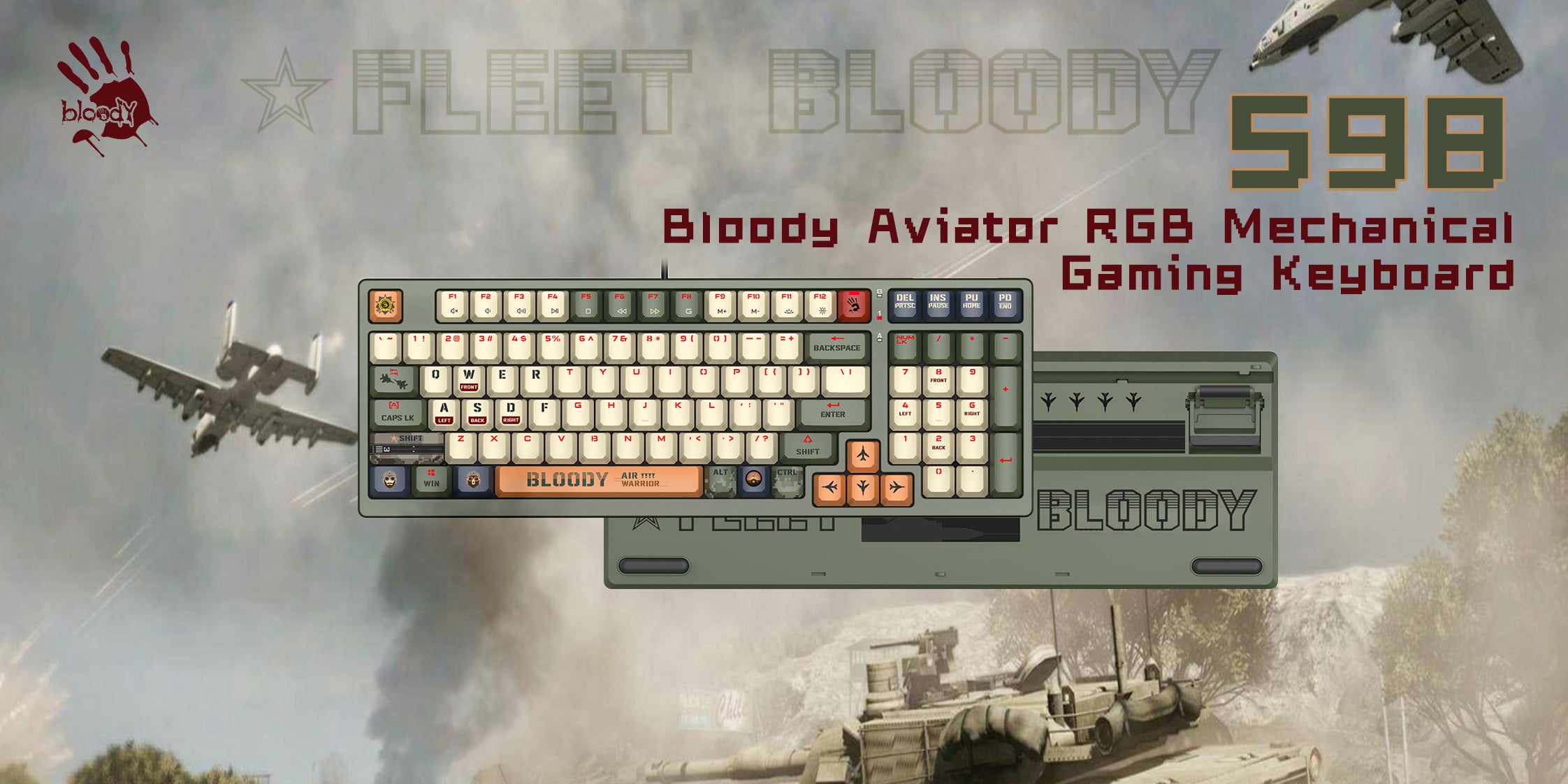 A4tech Bloody S98 Aviator RGB Mechanical Keyboard with BLMS Red Switches Hot-Swappable 21 0892803585b9205047cb7ac911020d17