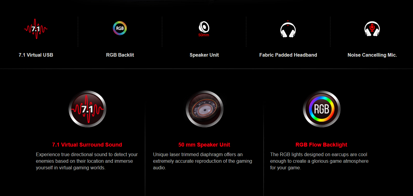 Bloody G260 Virtual 7.1 Surround Sound USB Gaming Headset Xcessorieshub