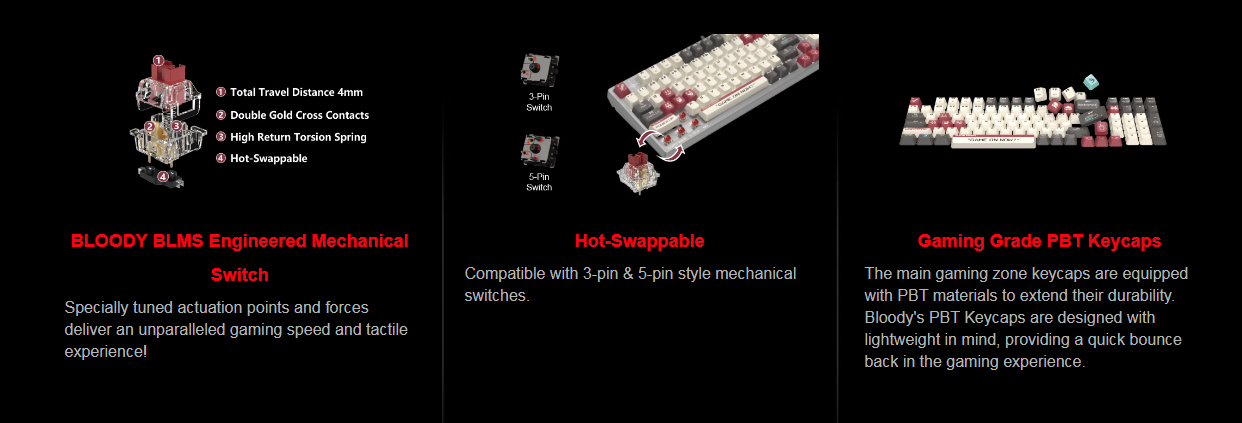 A4tech Bloody S98 BLMS RGB Mechanical Gaming Keyboard Pixels Red with BLMS Red Plus Switch Hot-Swappable 13 12 c9fed5fd 6be8 417b 95fa acfb8ccca91a