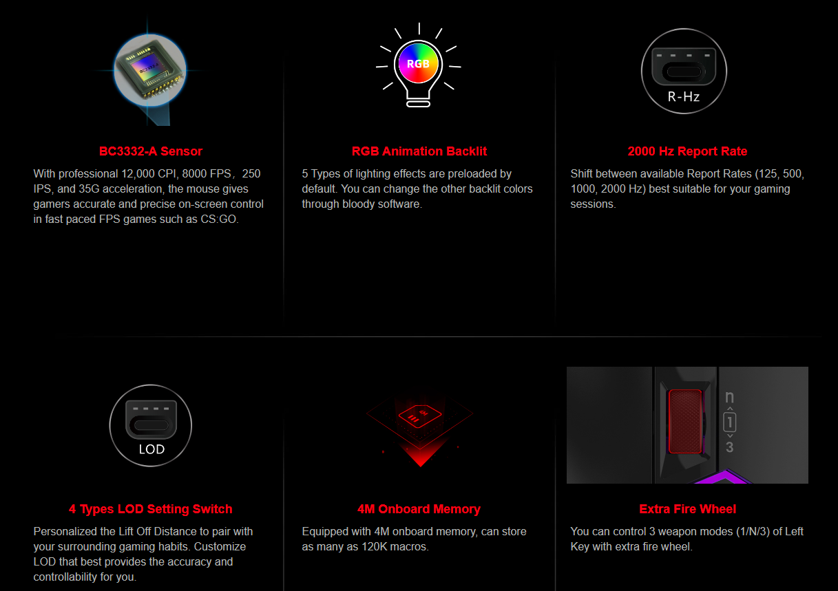 Bloody W95 Max RGB Gaming Mouse Xcessorieshub