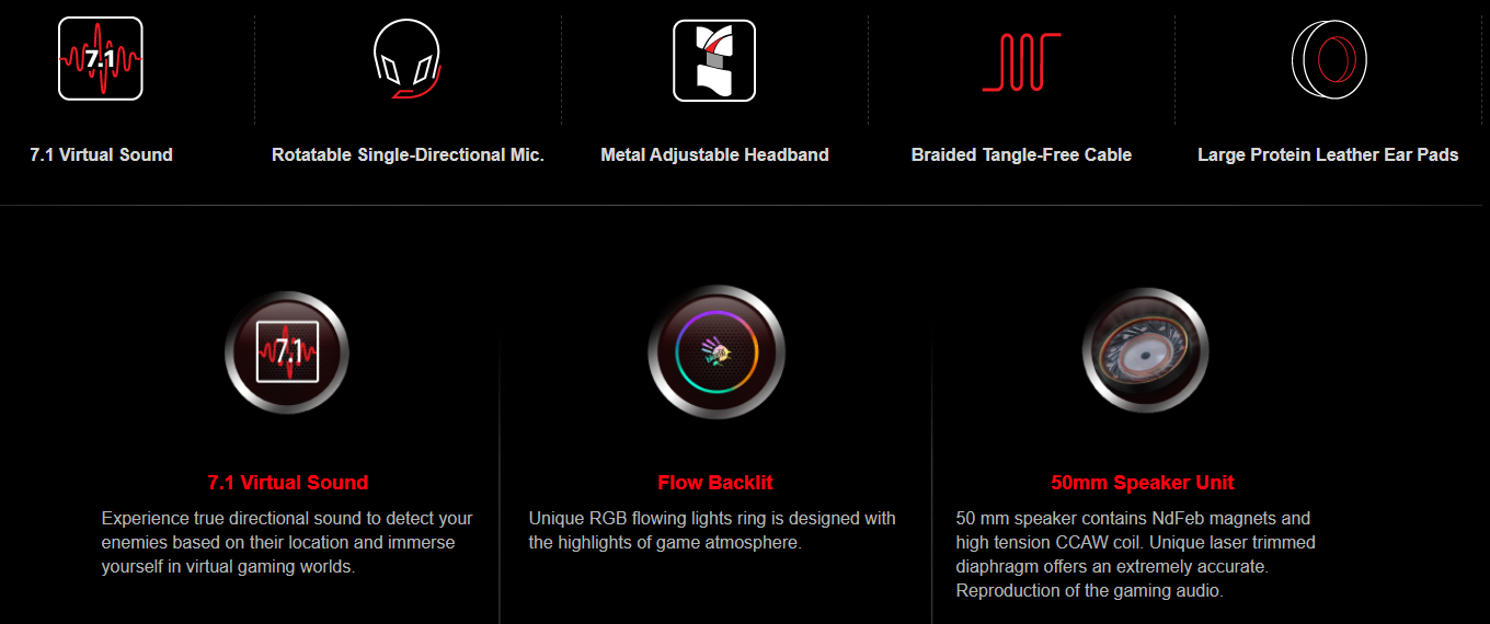 Bloody G580 Virtual 7.1 Surround Sound Gaming Headset Xcessorieshub