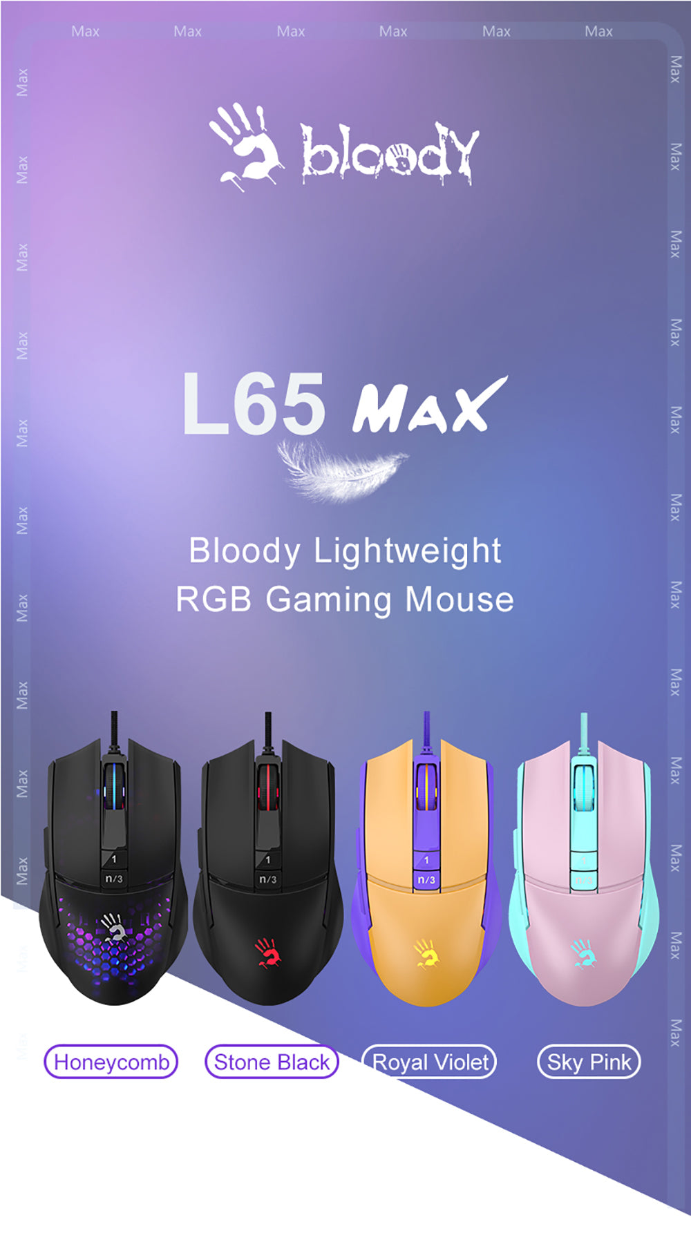 A4TECH Bloody L65 Max Wired Honeycomb Gaming Mouse Price in BD A4TECH Bloody L65 Max Wired Honeycomb Gaming Mouse Price in BD