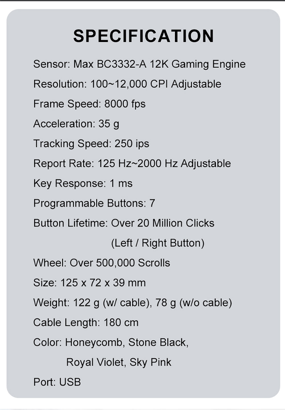 A4tech Bloody L65 Max Light Weight RGB Gaming Mouse 2000Hz Polling Rate 12000CPI 29 L65Max EN PD 12