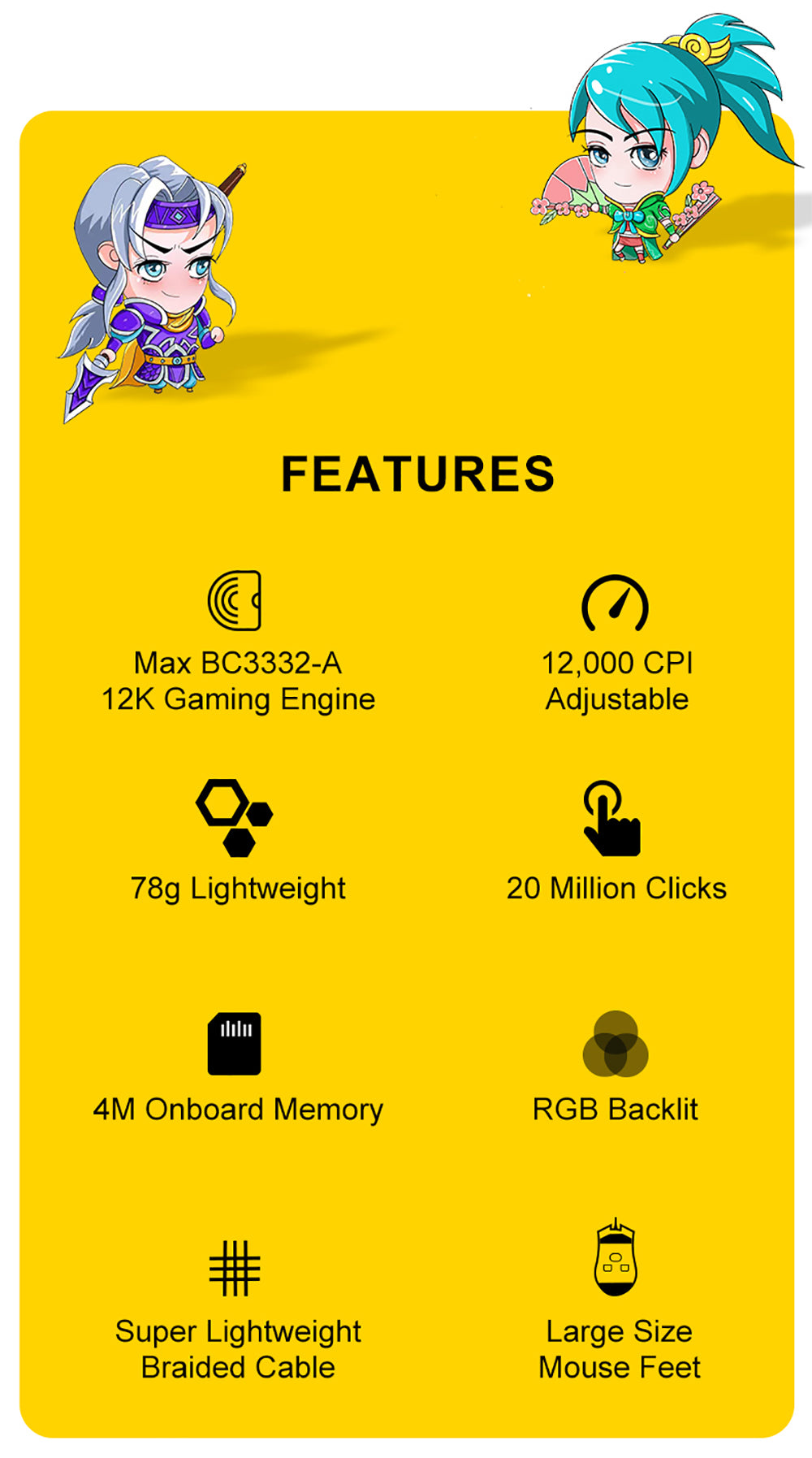 A4tech Bloody L65 Max Light Weight RGB Gaming Mouse 2000Hz Polling Rate 12000CPI 19 L65Max EN PD 2