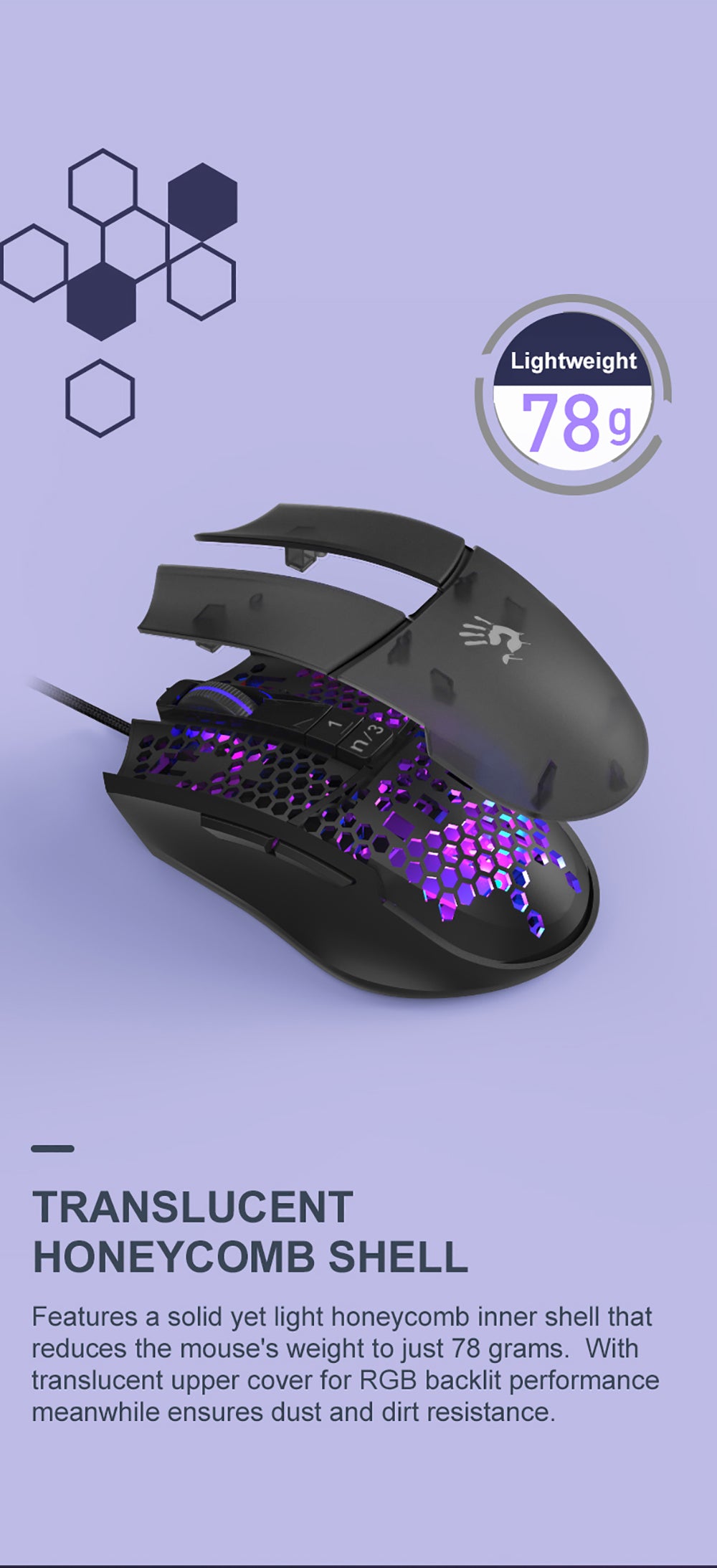 A4tech Bloody L65 Max Light Weight RGB Gaming Mouse 2000Hz Polling Rate 12000CPI 20 L65Max EN PD 3