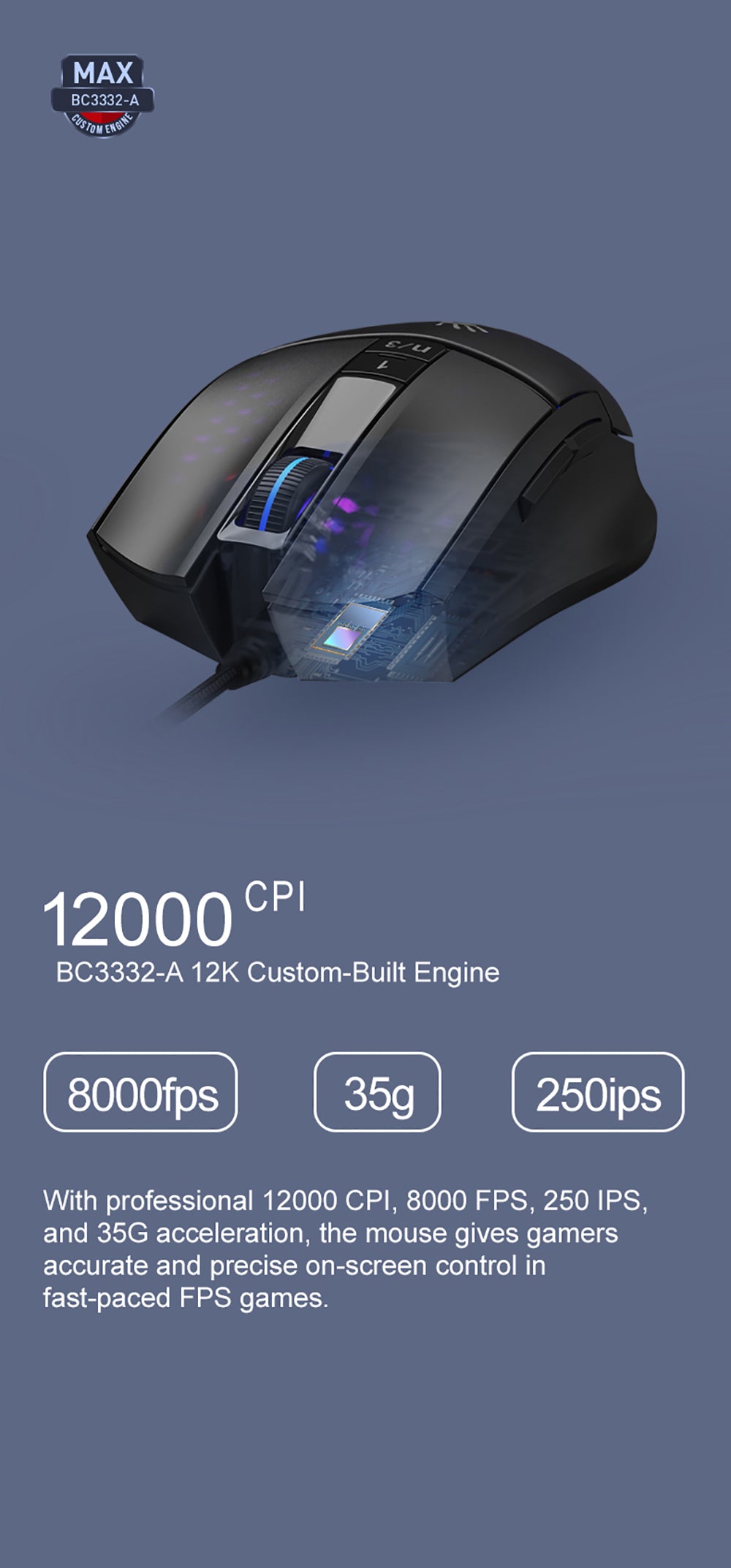 A4tech Bloody L65 Max Light Weight RGB Gaming Mouse 2000Hz Polling Rate 12000CPI 22 L65Max EN PD 5
