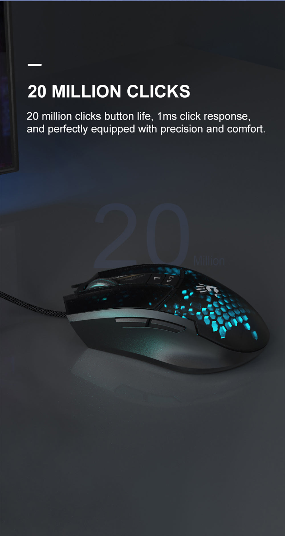 A4tech Bloody L65 Max Light Weight RGB Gaming Mouse 2000Hz Polling Rate 12000CPI 26 L65Max EN PD 9