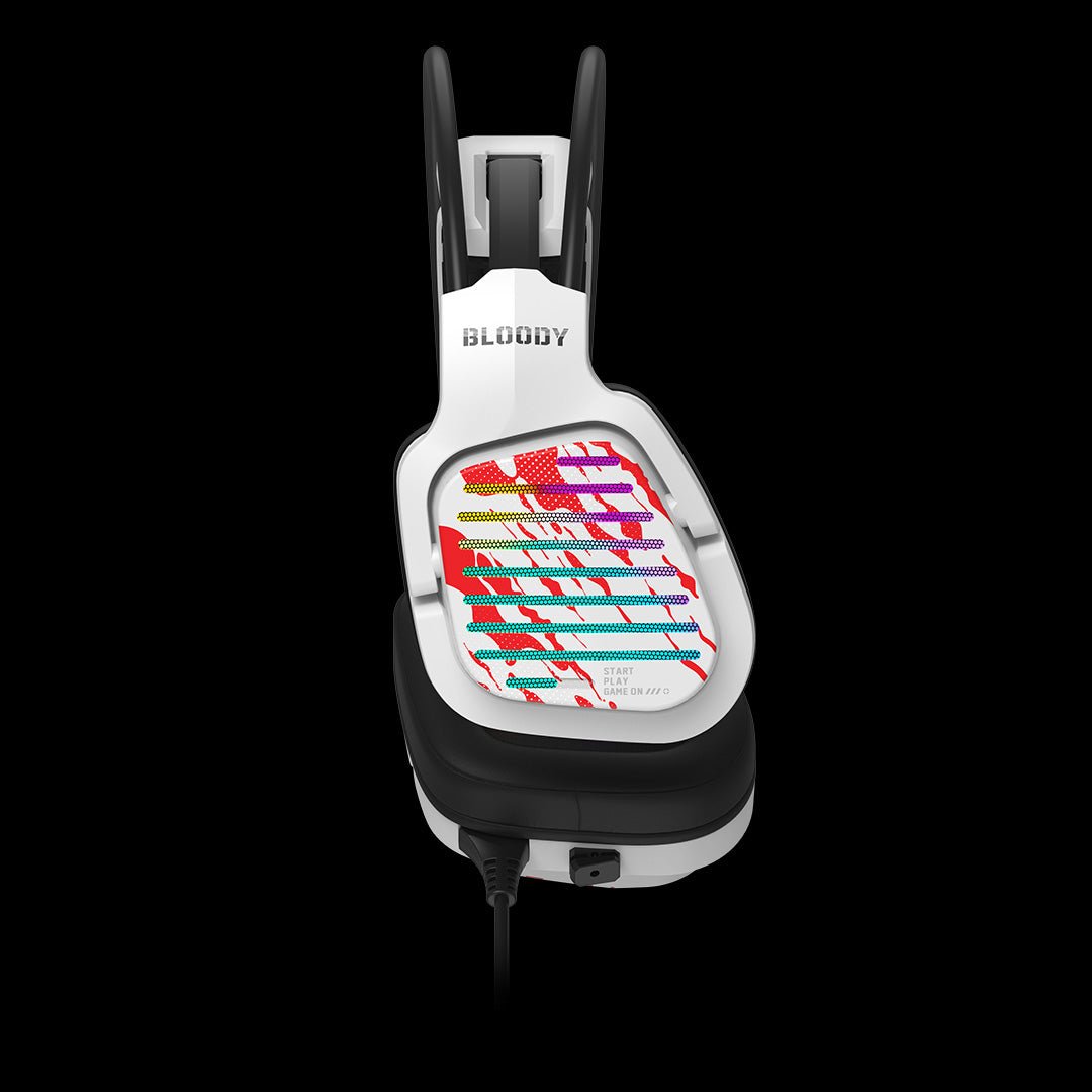 Bloody G565 Virtual 7.1 Surround Sound RGB Gaming Headset - White USB Headphones Price in Pakistan.