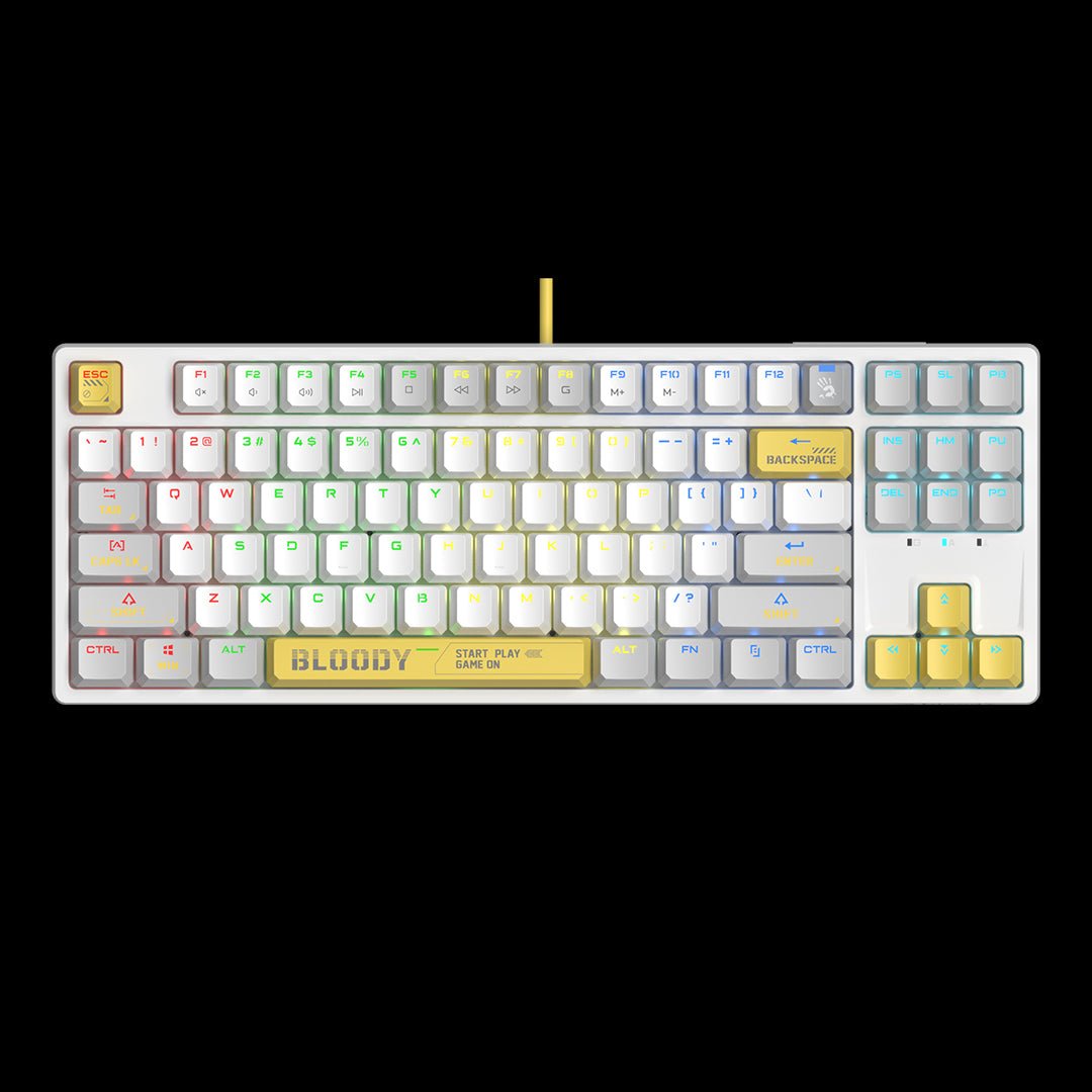 Bloody S87 RGB BLMS Mechanical Gaming Keyboard Energy White. Wired RGB Keyboard Price in Pakistan for Gamers.