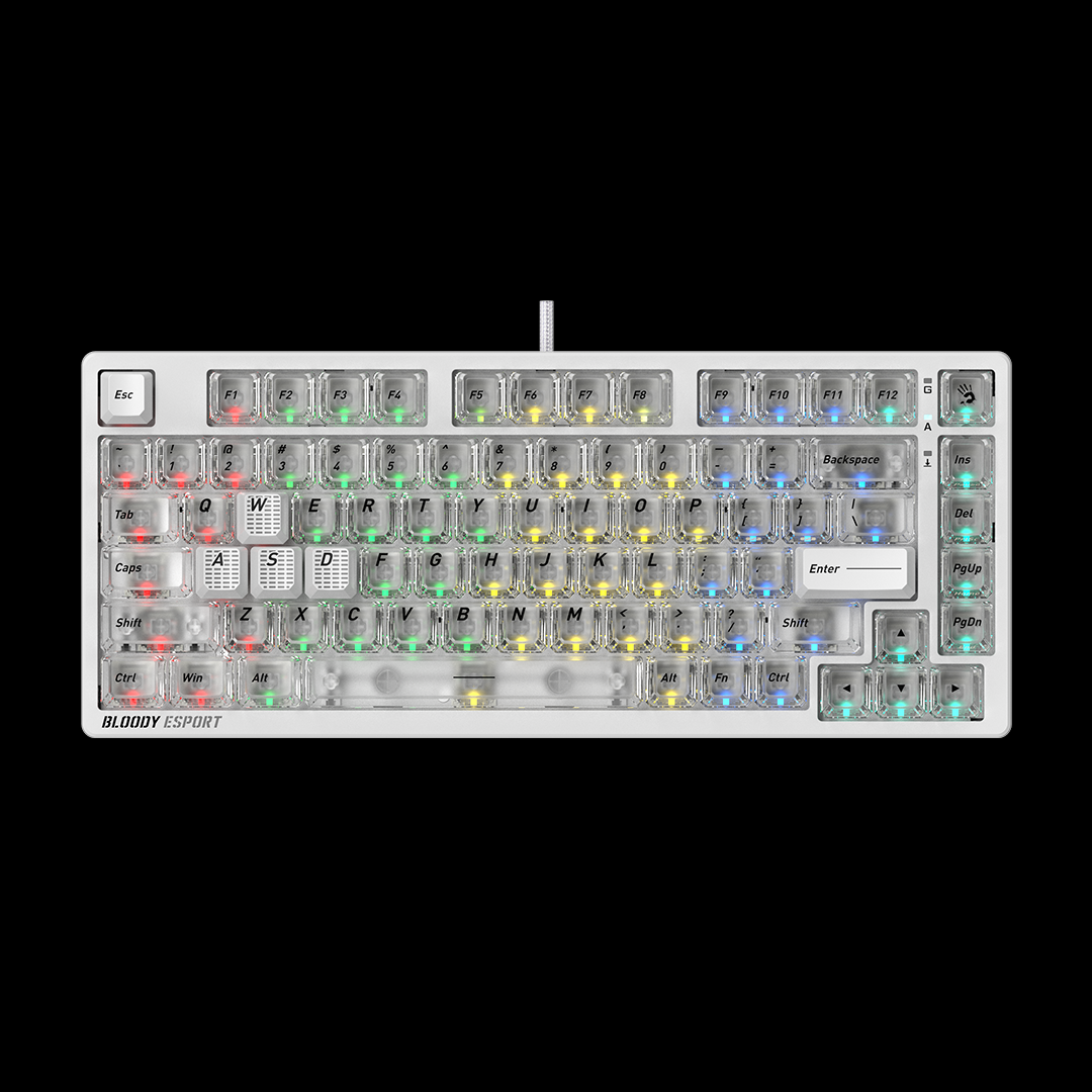 Bloody MS76 Magnetic Switch Gaming Keyboard Crystal White Price in Pakistan