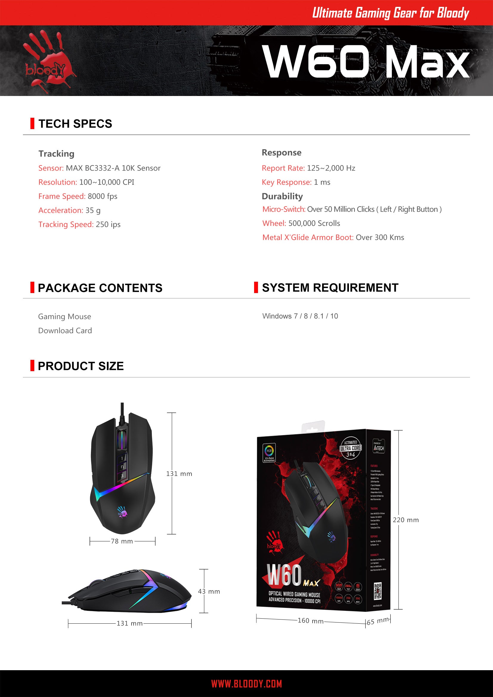 Bloody W60 Max RGB Gaming Mouse Official Feature Guide - Part 9